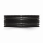 Chisel Titanium Grooved Black Ip-plated 8mm Brushed And Polished Wedding Band
