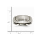 Chisel Titanium Ridged Edge 7mm Brushed And Polished Wedding Band