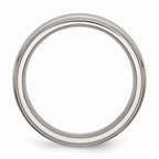 Chisel Titanium Ridged Edge 7mm Brushed And Polished Wedding Band