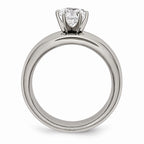 Chisel Titanium CZ Ring