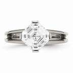 Chisel Titanium CZ Ring
