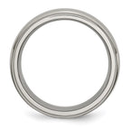 Chisel Titanium Ridged Edge 8mm Brushed And Polished Wedding Band