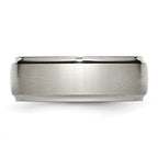 Chisel Titanium Ridged Edge 8mm Brushed And Polished Wedding Band