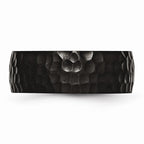 Chisel Titanium Black Ip-plated Hammered 8mm Wedding Band