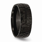 Chisel Titanium Black Ip-plated Hammered 8mm Wedding Band