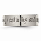 Chisel Titanium Flat 8mm Laser Design Polished Wedding Band
