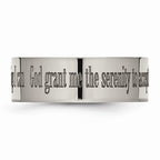 Chisel Titanium Flat 8mm Laser Design Polished Wedding Band