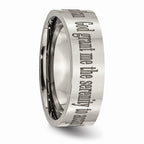 Chisel Titanium Flat 8mm Laser Design Polished Wedding Band