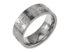 Chisel Titanium Flat 8mm Laser Design Polished Wedding Band