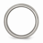 Chisel Titanium Grooved Edge 8mm Polished Wedding Band