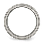 Chisel Titanium Grooved Edge 8mm Polished Wedding Band