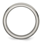 Chisel Titanium Grooved Edge 6mm Satin And Polished Wedding Band