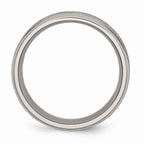 Chisel Titanium Ridged Edge 8mm Brushed And Polished Wedding Band