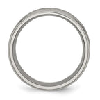 Chisel Titanium Ridged Edge 8mm Brushed And Polished Wedding Band