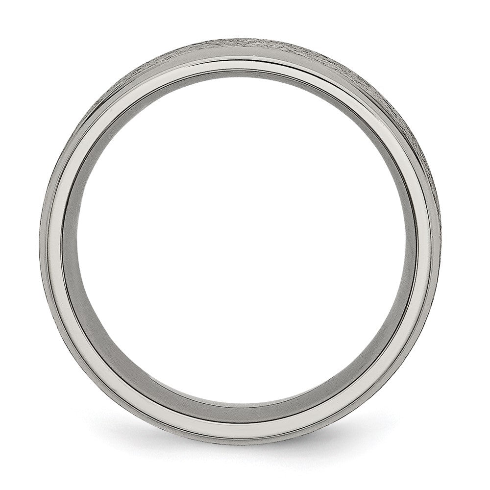 Chisel Titanium Ridged Edge 8mm Brushed And Polished Wedding Band