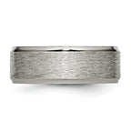 Chisel Titanium Ridged Edge 8mm Brushed And Polished Wedding Band