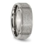 Chisel Titanium Ridged Edge 8mm Brushed And Polished Wedding Band