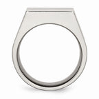 Chisel Titanium Polished And Brushed Signet Ring