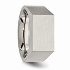 Chisel Titanium Polished And Brushed Signet Ring