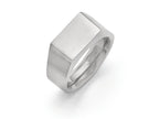 Chisel Titanium Polished And Brushed Signet Ring