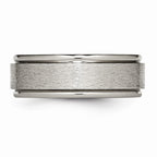 Chisel Titanium Ridged Edge 8mm Satin And Polished Wedding Band
