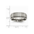 Chisel Titanium Ridged Edge 8mm Satin And Polished Wedding Band