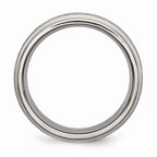 Chisel Titanium Ridged Edge 8mm Satin And Polished Wedding Band