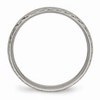 Chisel Titanium Polished Grooved Criss Cross Design Ring