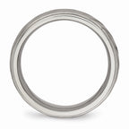 Chisel Titanium Brushed And Polished Grooved Ring