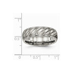 Chisel Titanium Brushed And Polished Grooved Ring