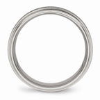 Chisel Titanium Brushed And Polished Ridged Edge Ring