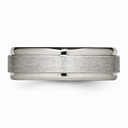 Chisel Titanium Brushed And Polished Ridged Edge Ring