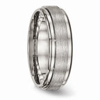 Chisel Titanium Brushed And Polished Ridged Edge Ring