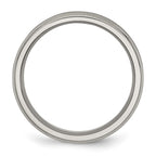Chisel Titanium Beveled Edge Concave 6mm Brushed and Polished Wedding Band