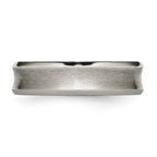 Chisel Titanium Beveled Edge Concave 6mm Brushed and Polished Wedding Band
