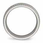 Chisel Titanium Polished bright Cut Ring