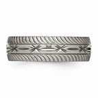 Chisel Titanium Polished bright Cut Ring