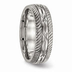 Chisel Titanium Polished bright Cut Ring