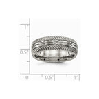 Chisel Titanium Polished bright Cut Ring