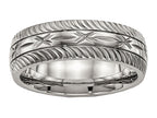 Chisel Titanium Polished bright Cut Ring
