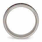 Chisel Titanium Polished Black/red Carbon Fiber Inlay Ring