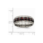 Chisel Titanium Polished Black/red Carbon Fiber Inlay Ring