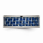 Chisel Titanium Polished W/ Blue Carbon Fiber Ring