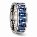 Chisel Titanium Polished W/ Blue Carbon Fiber Ring
