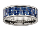 Chisel Titanium Polished W/ Blue Carbon Fiber Ring