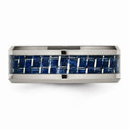 Chisel Titanium Polished W/ Blue Carbon Fiber Ring