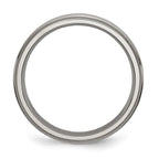 Chisel Titanium Ridged Edge 5mm Polished Wedding Band