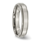 Chisel Titanium Ridged Edge 5mm Polished Wedding Band