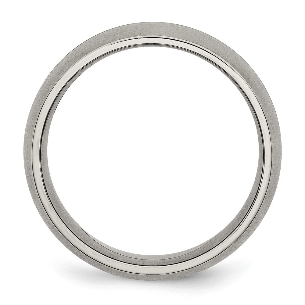 Chisel Titanium Grooved 8mm Brushed And Polished Wedding Band