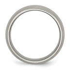Chisel Titanium Grooved 8mm Brushed And Polished Wedding Band